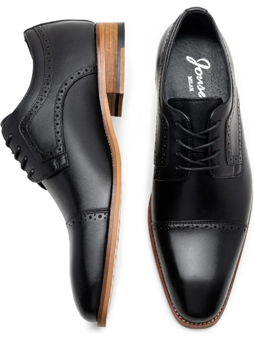 Men's Black Lace LaTeX Insoles Classic Oxford Business Formal Dress Shoes